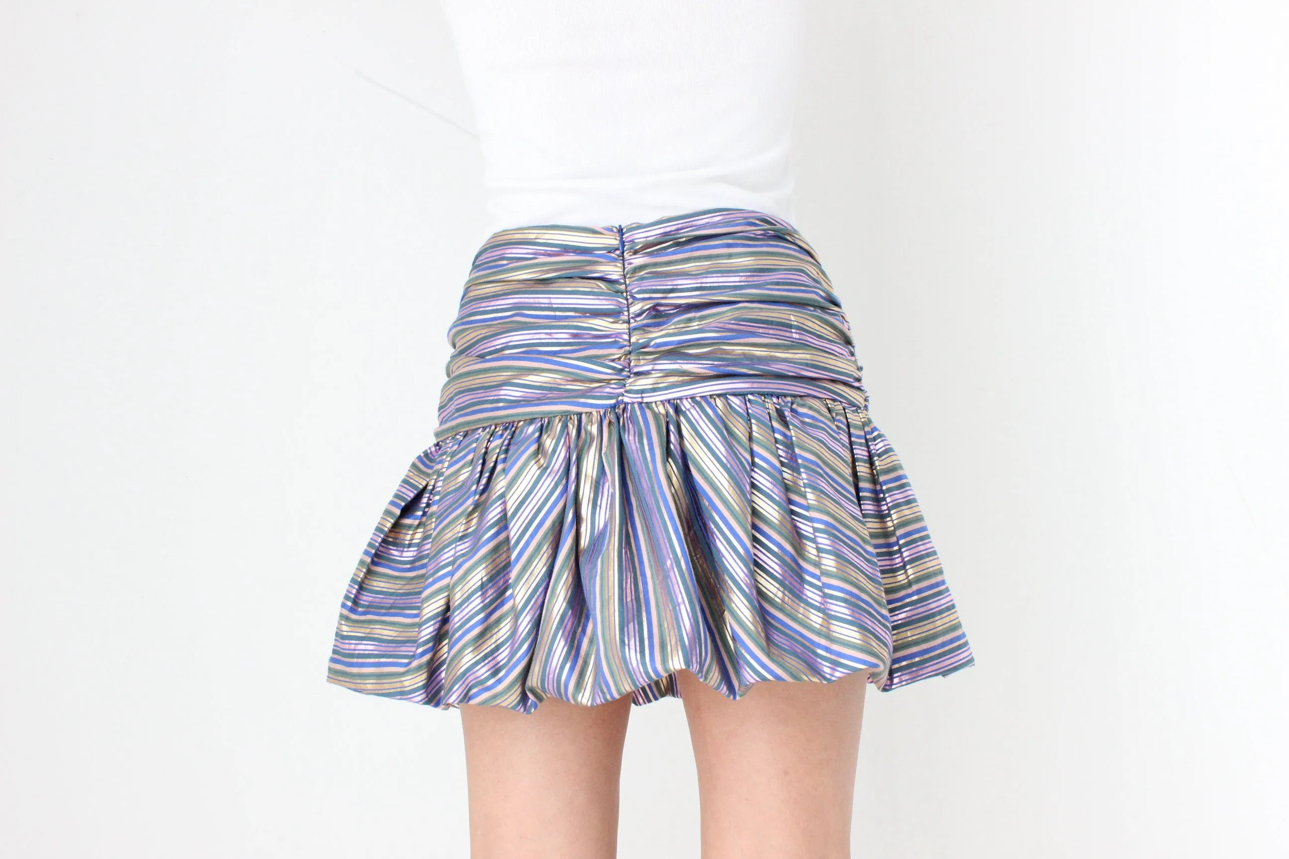 2000s Metallic Bubble Mini Skirt