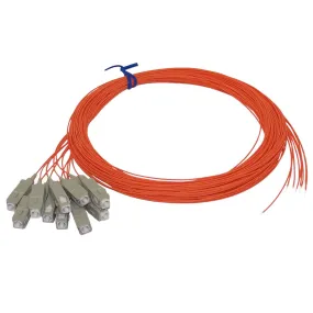 3m SC/PC 12-Fiber OM2 Multimode Simplex 50 micron - 900um Pigtail - Orange