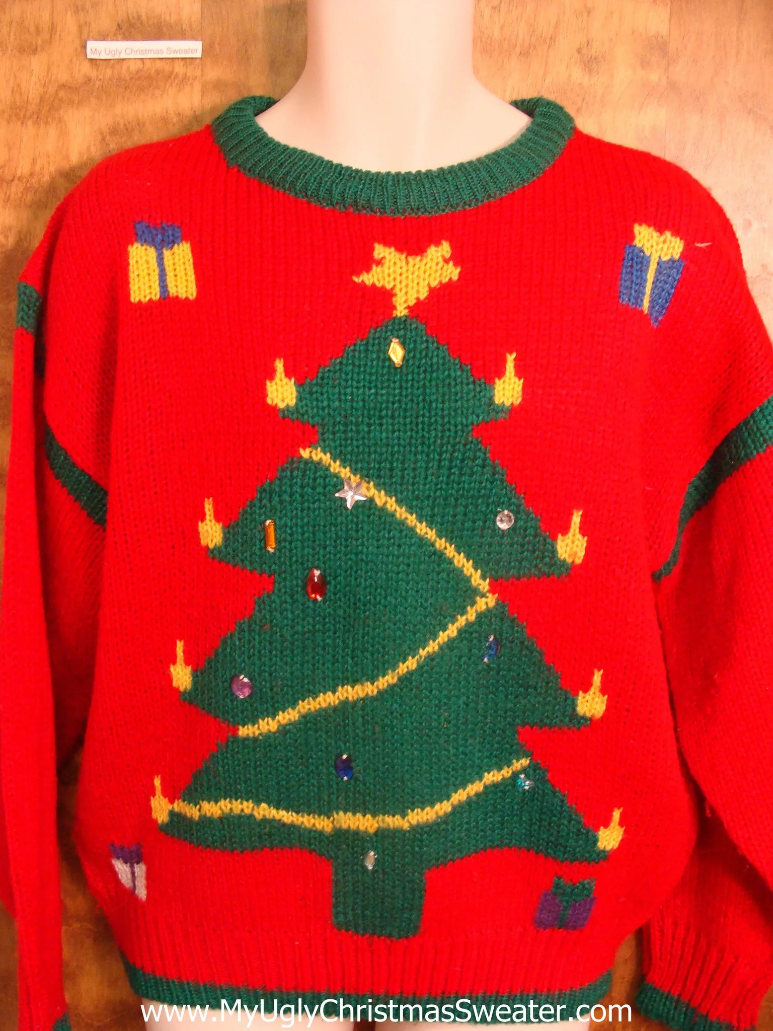 80s Bling Christmas Tree Tacky Xmas Sweater