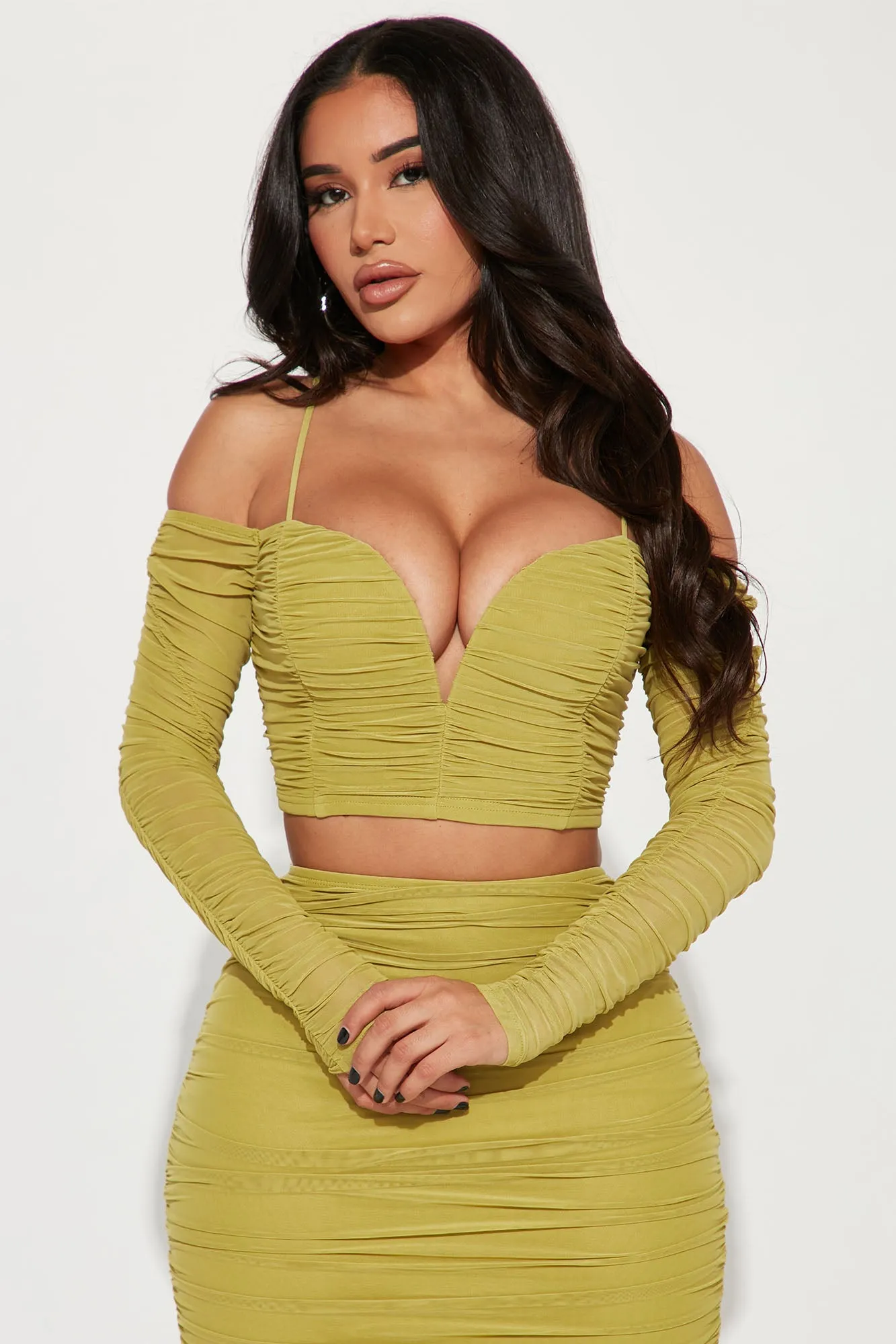 Adore Me Always Skirt Set - Chartreuse