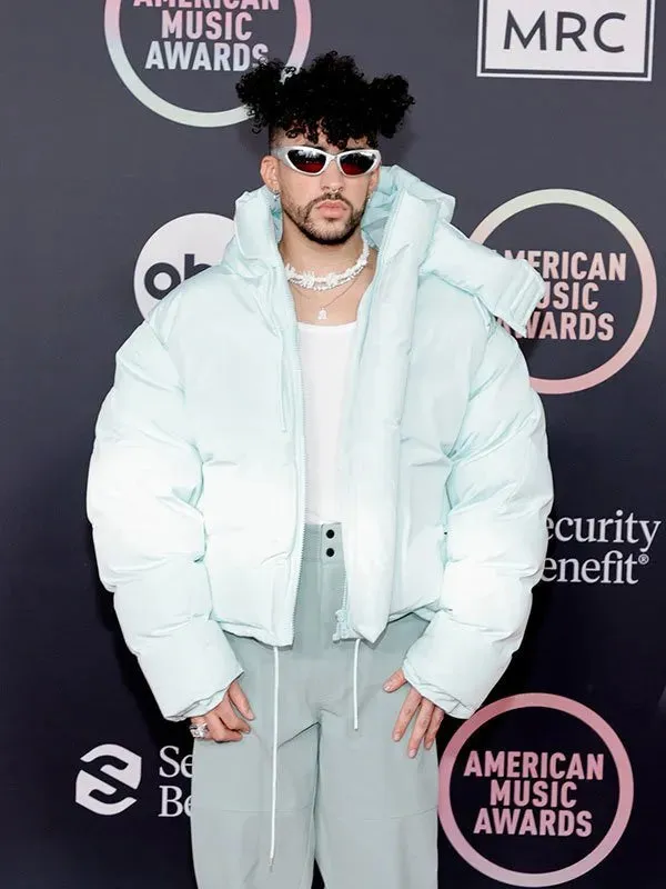 American Music Awards Bad Bunny Puffer Hooded Jacket