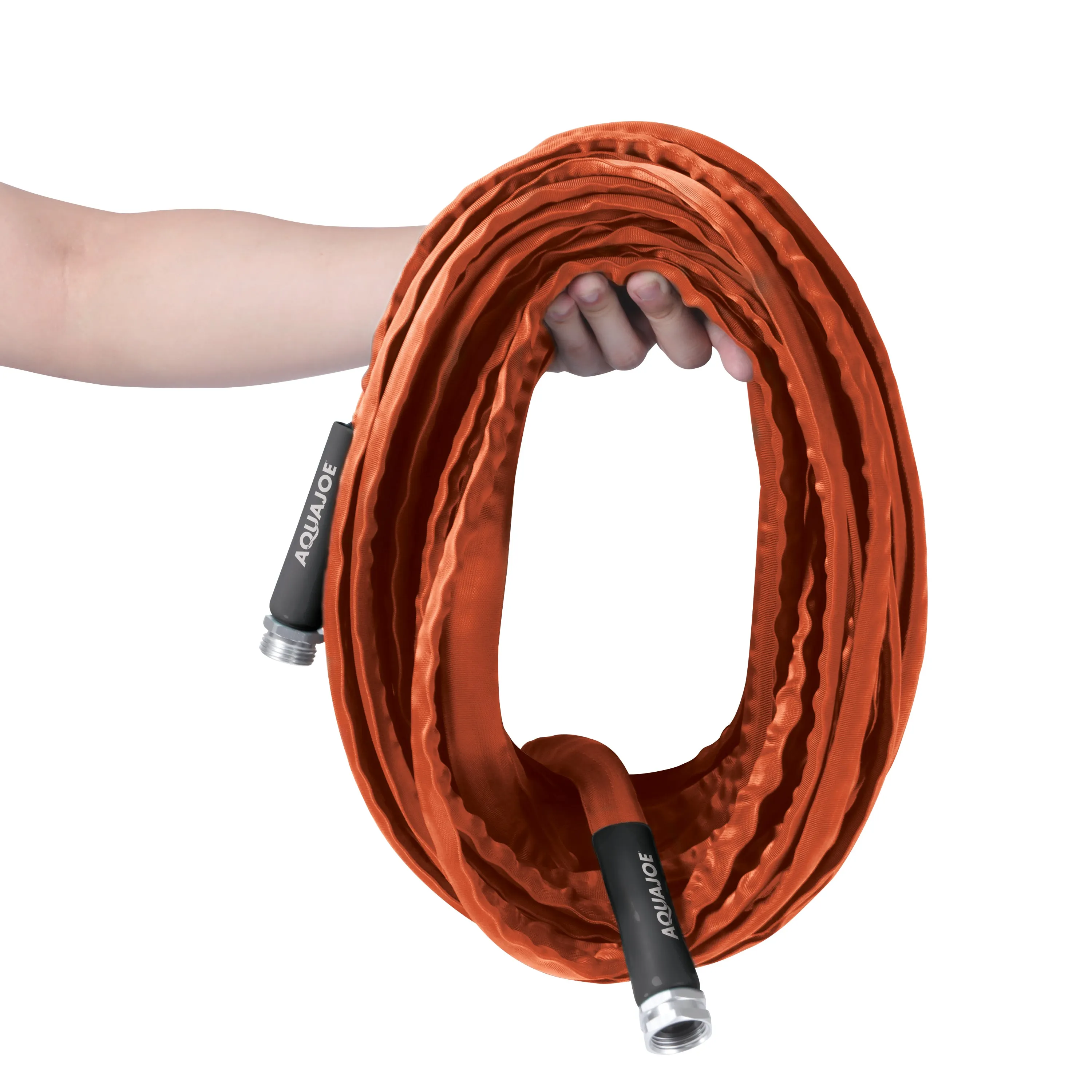 Aqua Joe AJFJH75-34-CTR Non-Expanding Kink-Resistant Contractor Grade FiberJacket Hose | 75-Ft | 3/4-in | 650-PSI BURST (Orange)