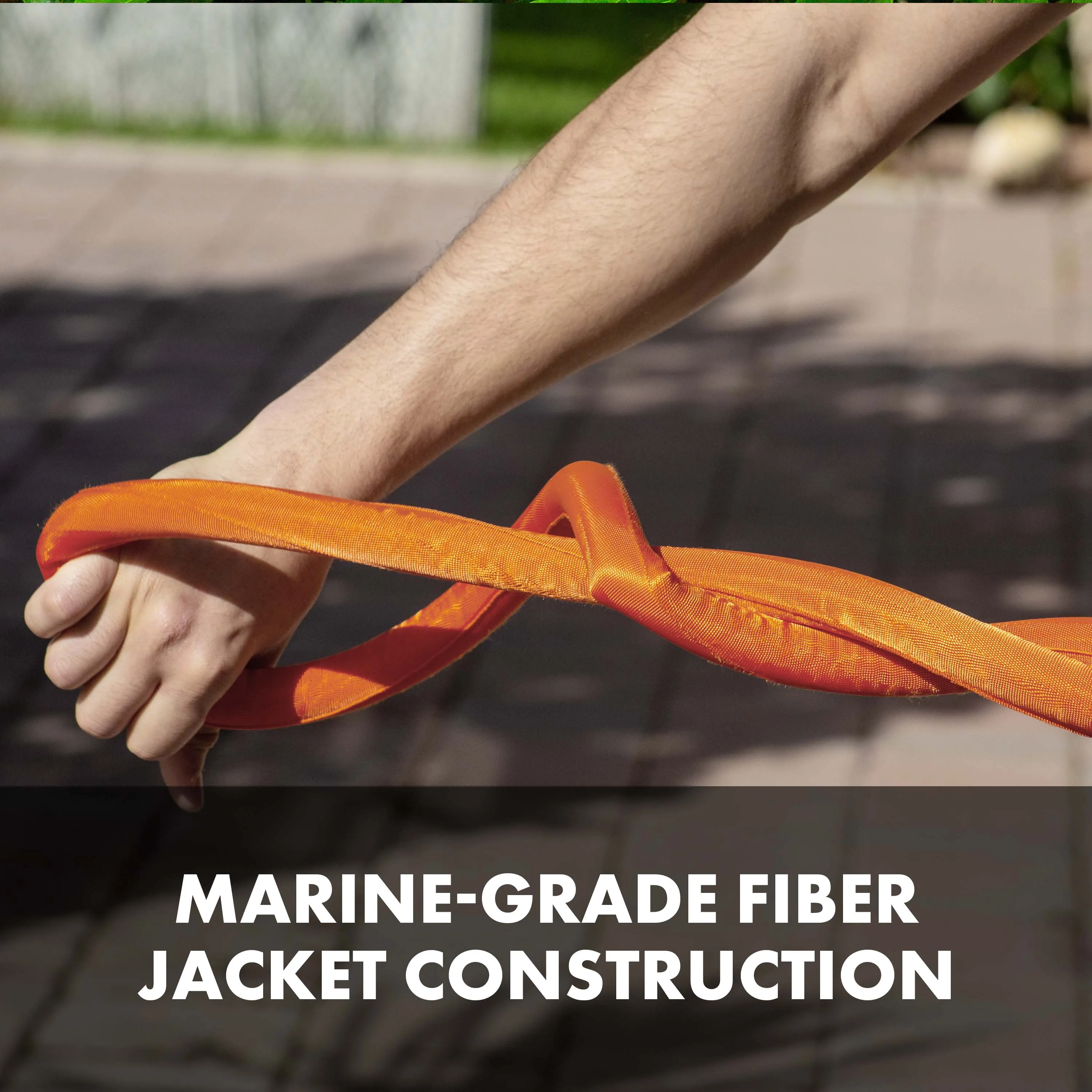 Aqua Joe AJFJH75-34-CTR Non-Expanding Kink-Resistant Contractor Grade FiberJacket Hose | 75-Ft | 3/4-in | 650-PSI BURST (Orange)