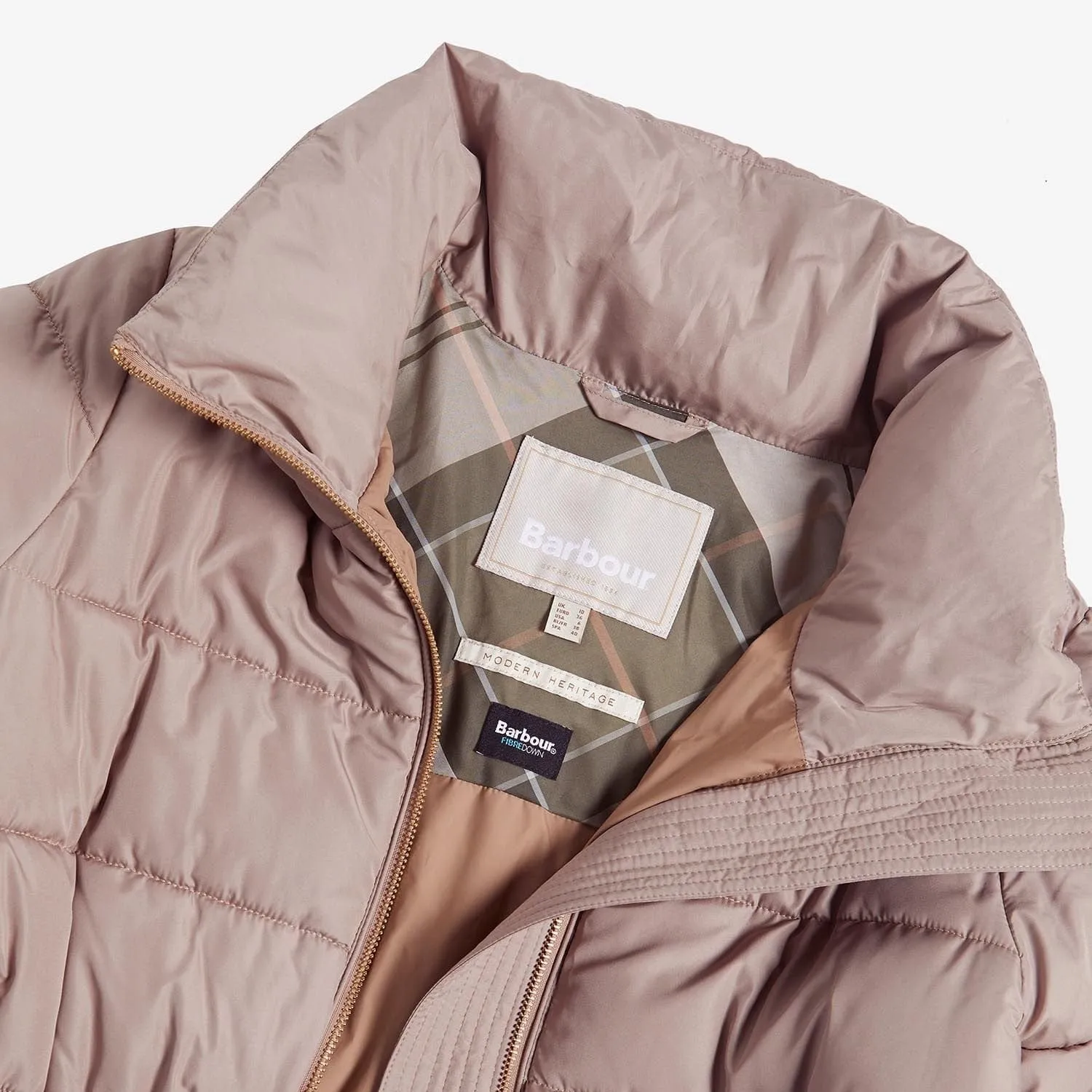 Barbour Manning Puffer Jacket In Honey/Ancient Lodan