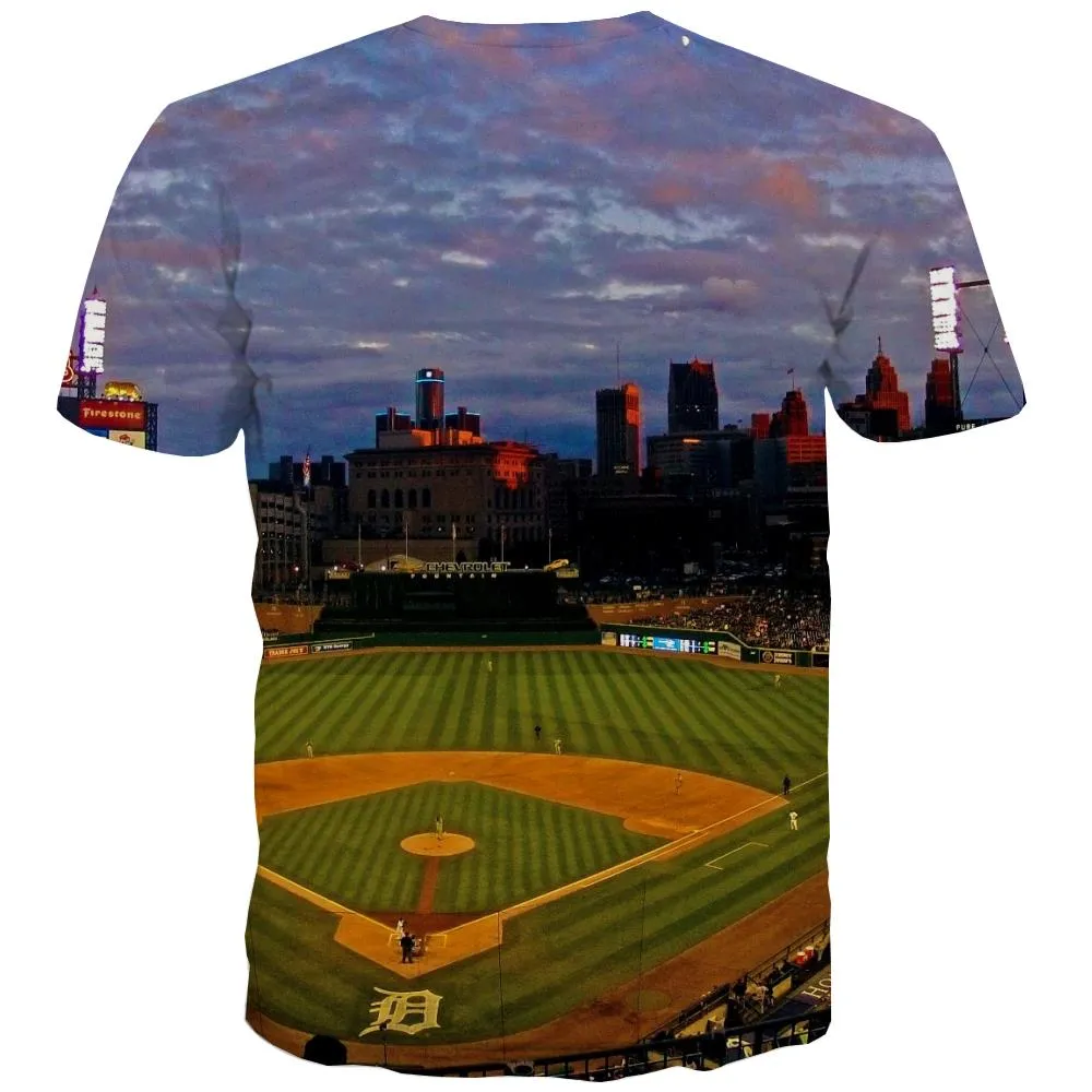 Baseball T shirts Men Stadium T-shirts 3d Game T-shirts Graphic White T shirts Funny