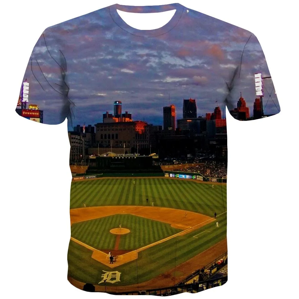 Baseball T shirts Men Stadium T-shirts 3d Game T-shirts Graphic White T shirts Funny