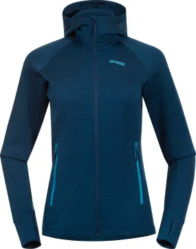 Bergans Women&#x27;s Cecilie Wool Hood Jacket Deep Sea Blue | Buy Bergans Women&#x27;s Cecilie Wool Hood Jacket Deep Sea Blue here | Outnorth