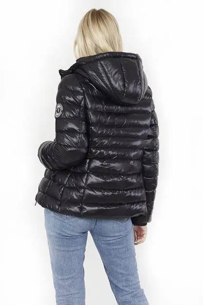 BLACK SHINE FINISH PADDED PUFFER JACKET