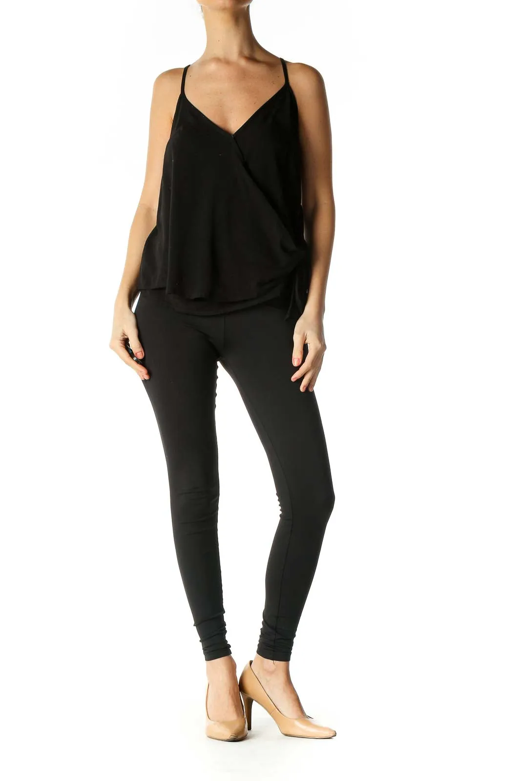 Black Solid Holiday Blouse