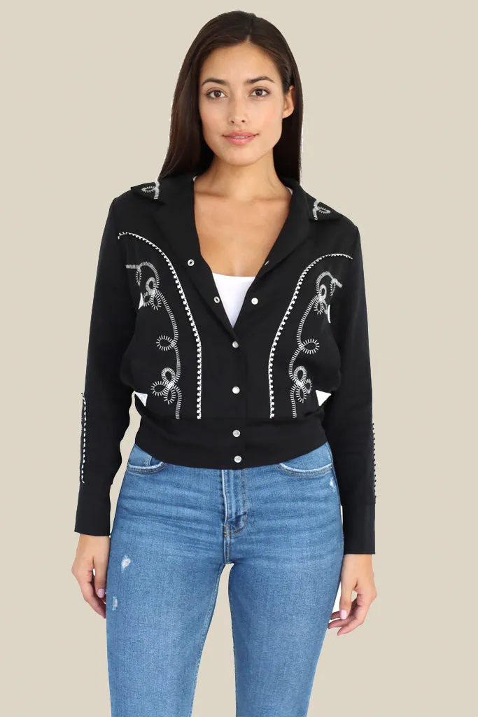 Bolero Women's Jacket Black and White