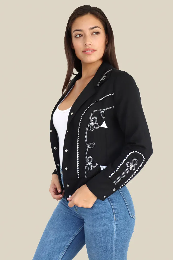 Bolero Women's Jacket Black and White