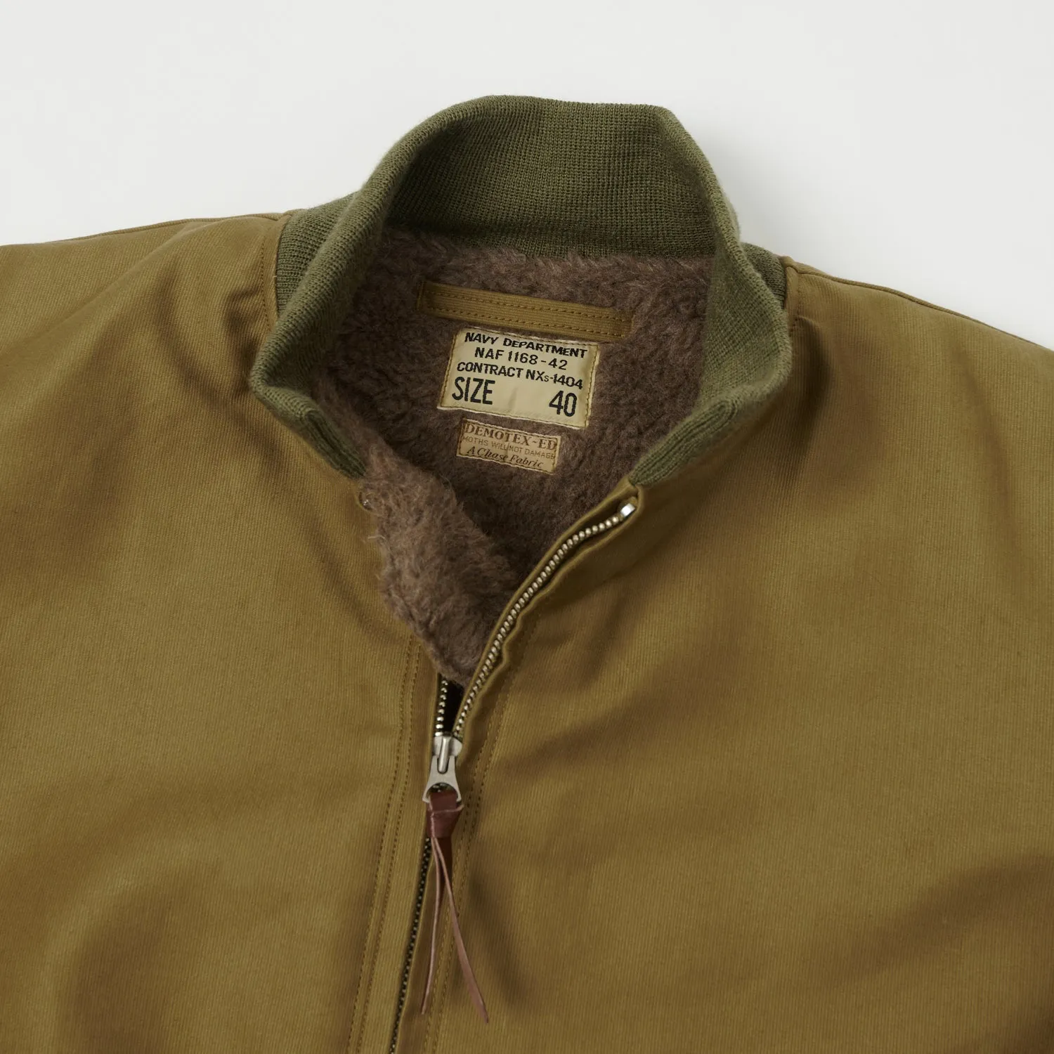 Buzz Rickson's U.S. Navy Deck Zip Jacket - Khaki Demotex