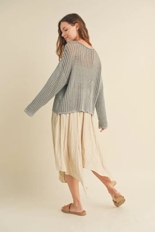 Camile Mesh Crop Sweater