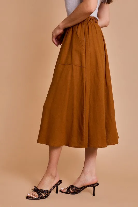 Caramel Midi Skirt