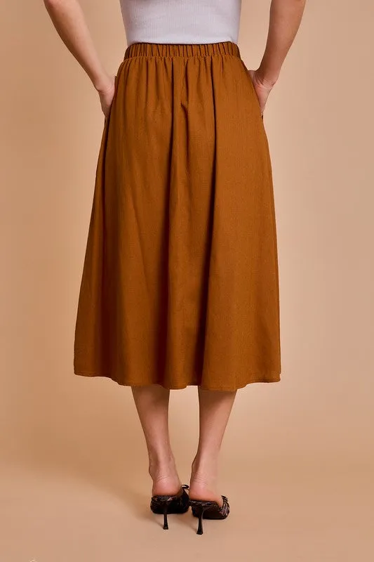 Caramel Midi Skirt