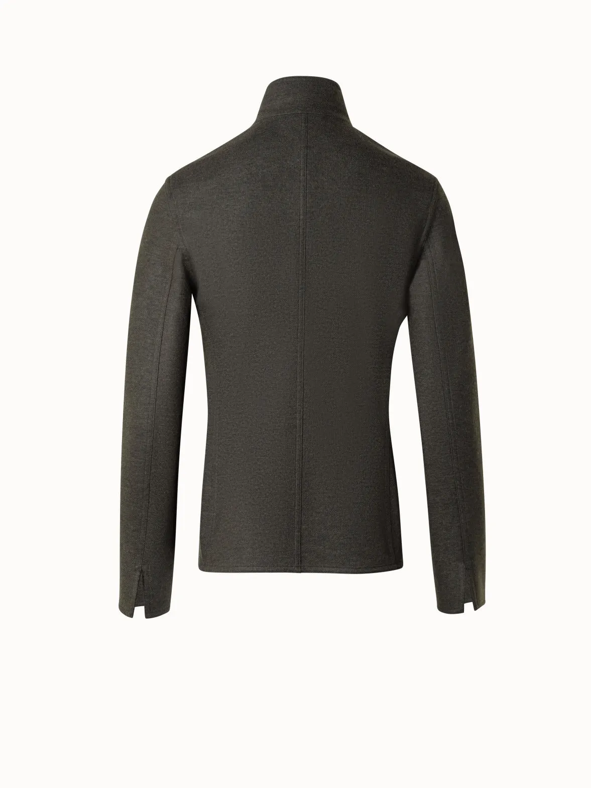 Cashmere Jersey Jacket with Asymmetrical Closure