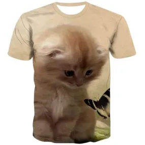 Cat T shirts Men Animal Tshirt Anime Lovely Tshirts Cool Funny T-shirts 3d Street T shirts Funny Short Sleeve summer Men women