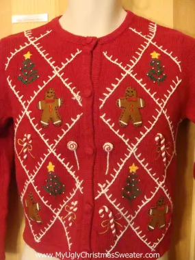 Child Size Funny Christmas Sweater with Gingerbread Men