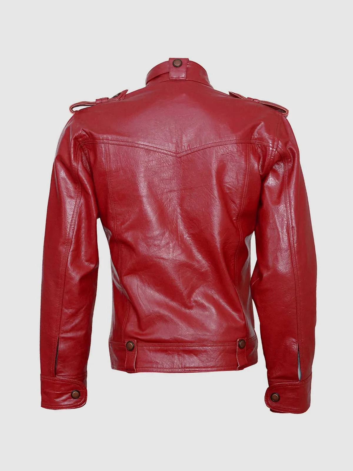 Classic Maroon Leather Jacket