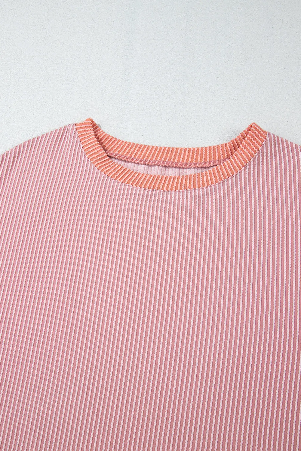 Corduroy Colorblock Slouchy Long Sleeve Sweater