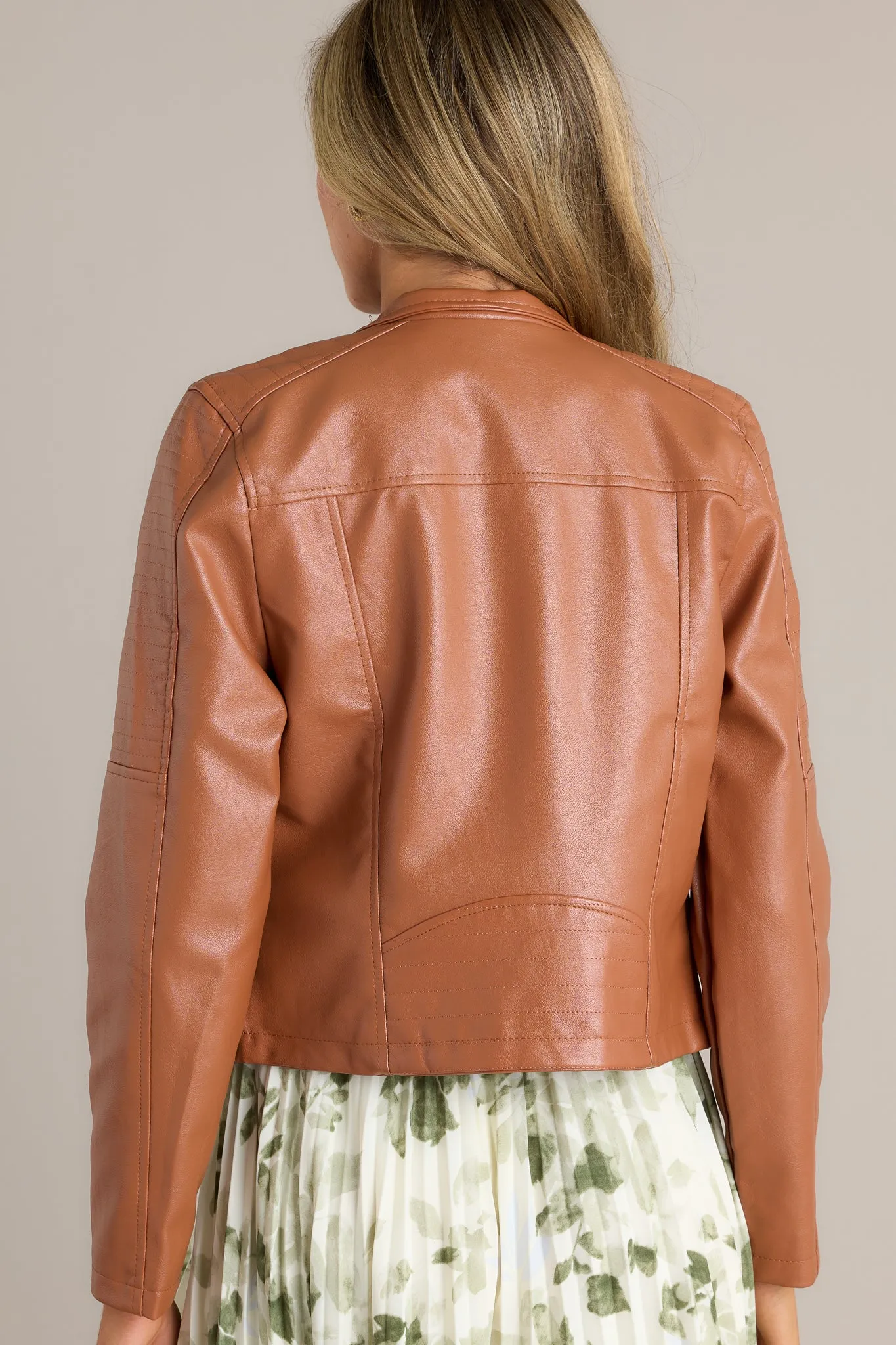 Defying The Odds Caramel Faux Leather Jacket