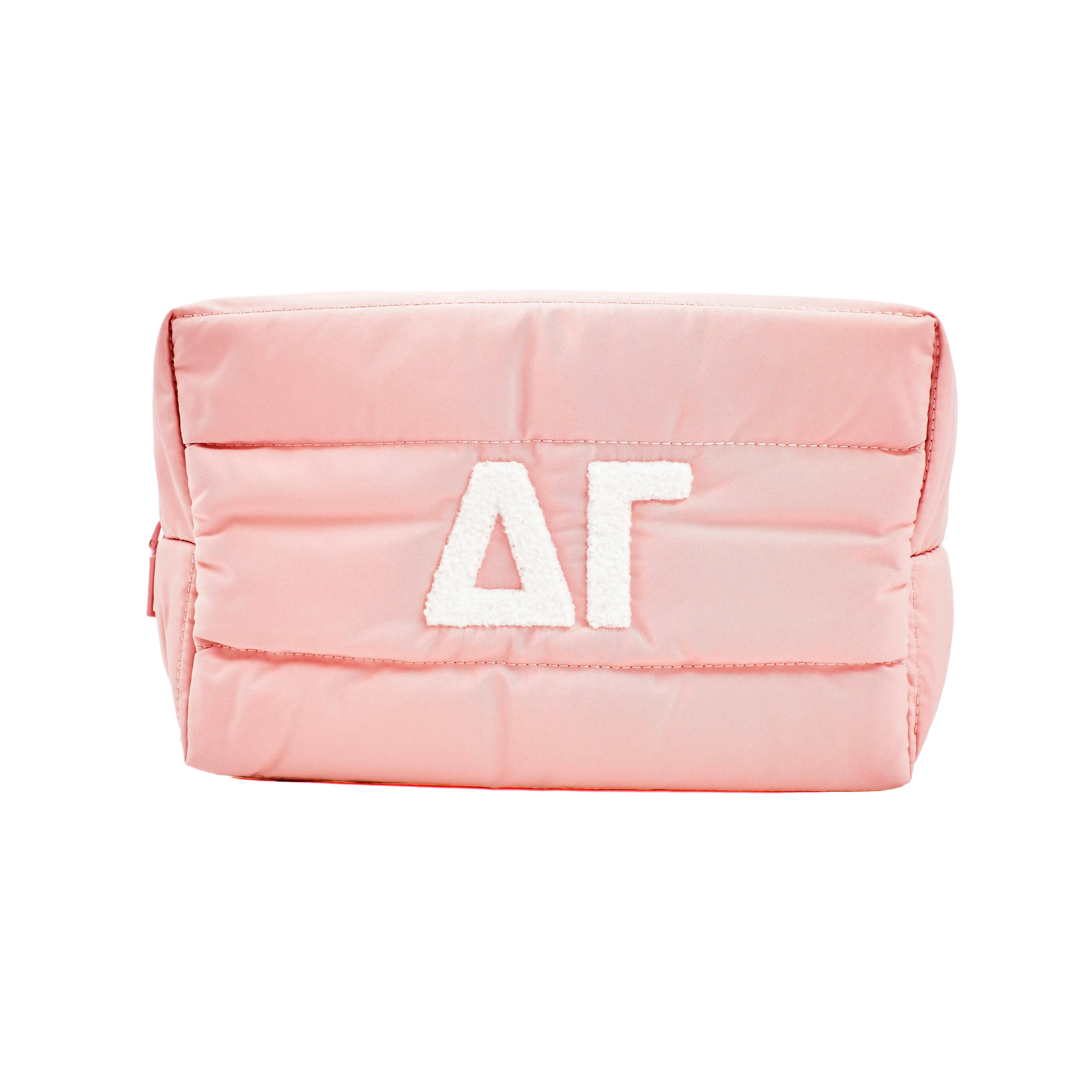 Delta Gamma Makeup Bag - Puffer Style with Sorority Letters