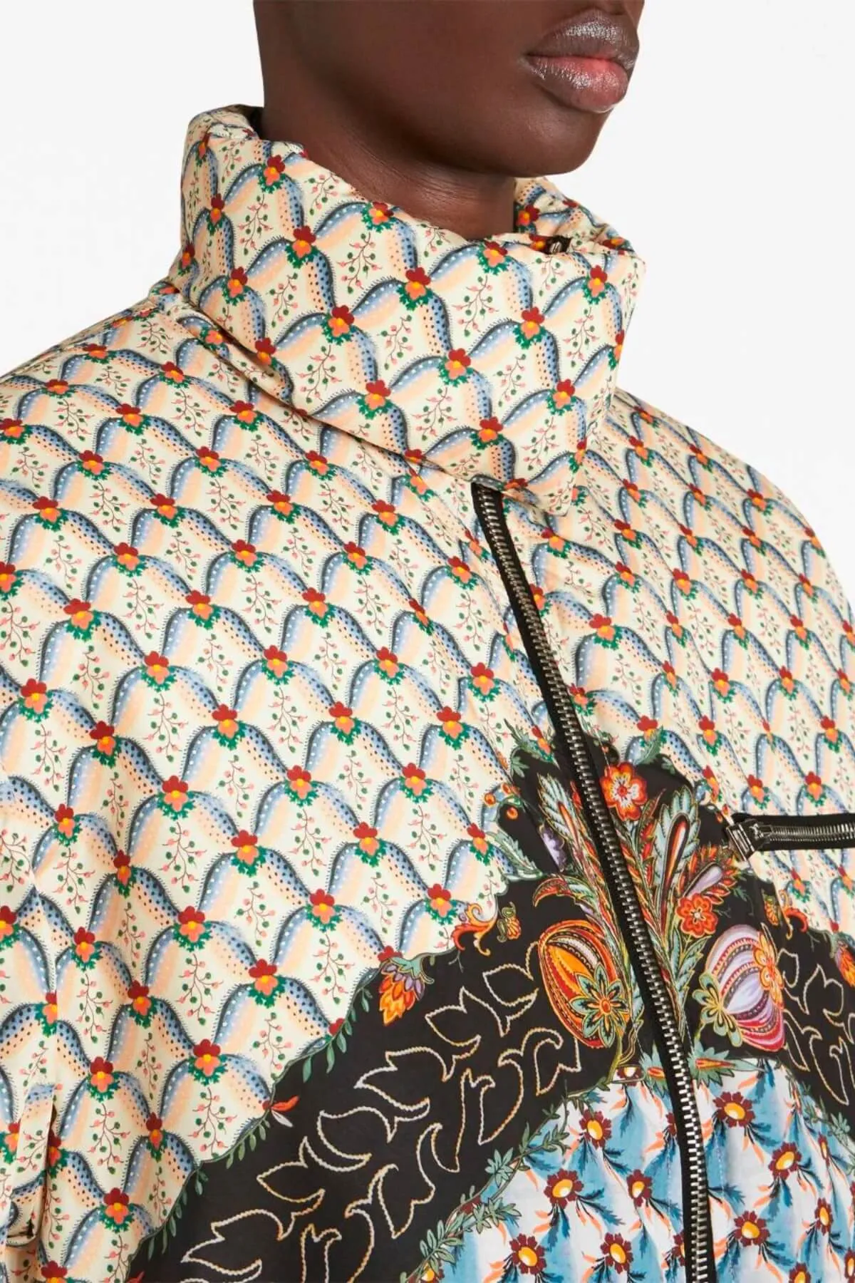 Etro Printed Puffer Jacket - Light Blue