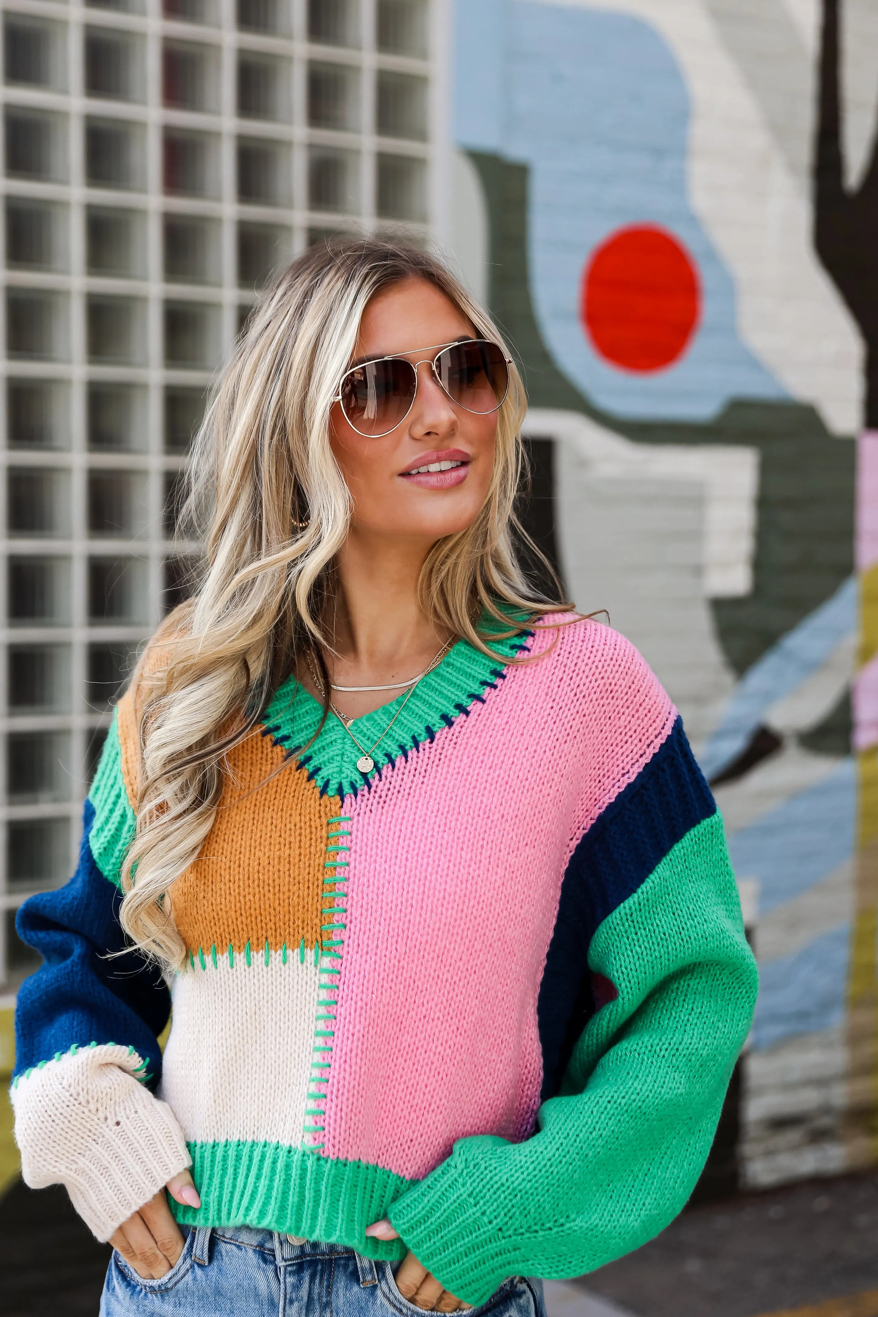 FINAL SALE - Cherished Coziness Color Block Sweater