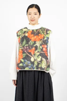 Floral Strik Vest Black