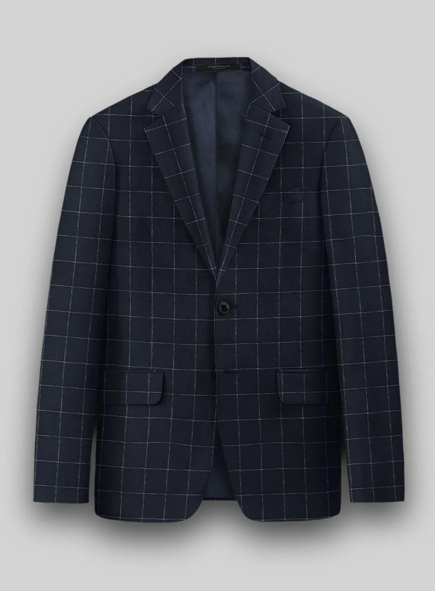 Graf Blue Checks Wool Jacket