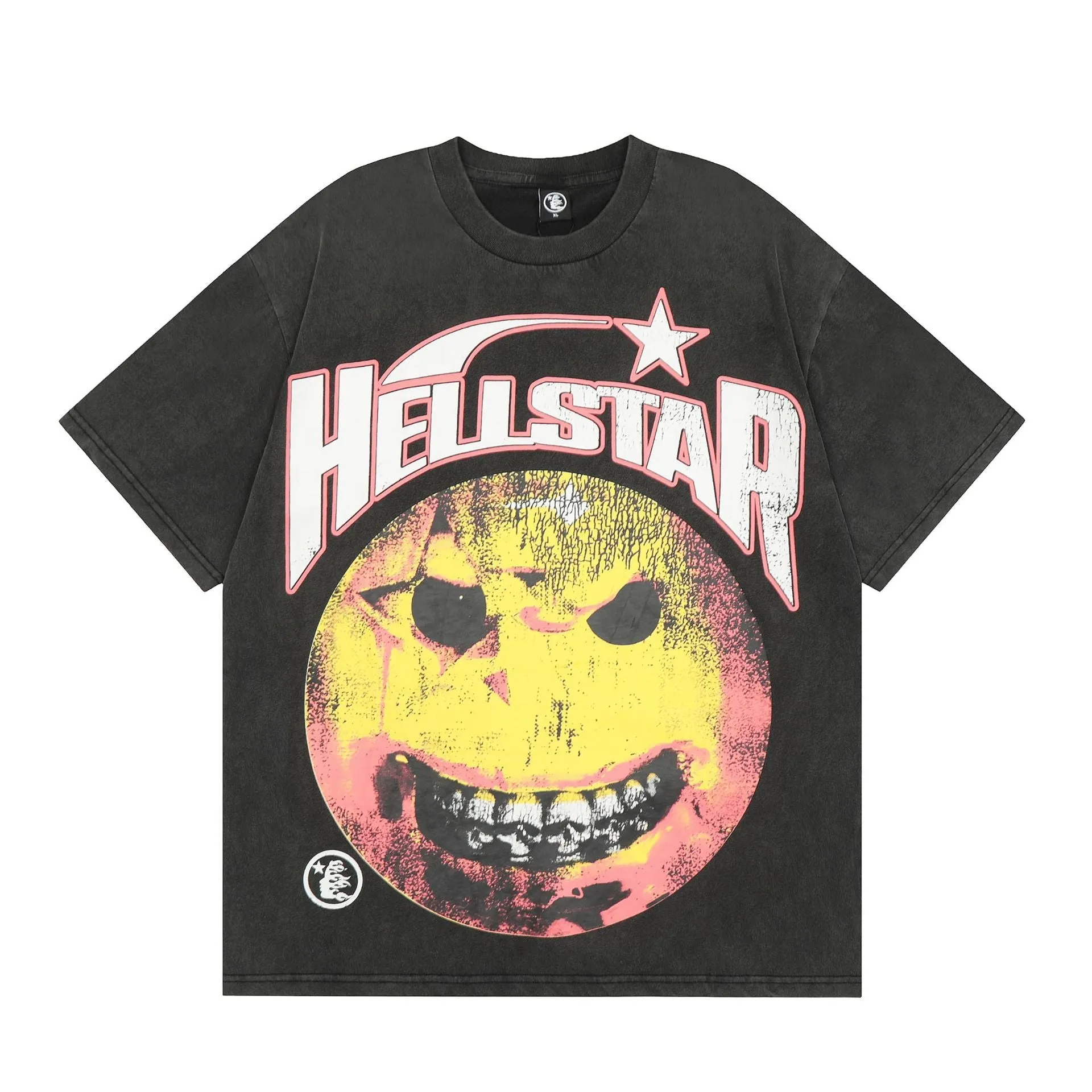 Hellstar T Shirt Smiley Face Earth Distressed