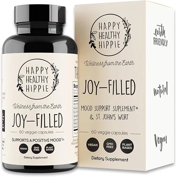 Joy-Filled Mood Support Supplement with St. Johns Wort | Stress Relief Supplement - Helps Calm The Mind & Body | 100% Plant-Based, Ashwagandha, Rhodiola, Eleuthero | Herbal, 60 ct in Pakistan