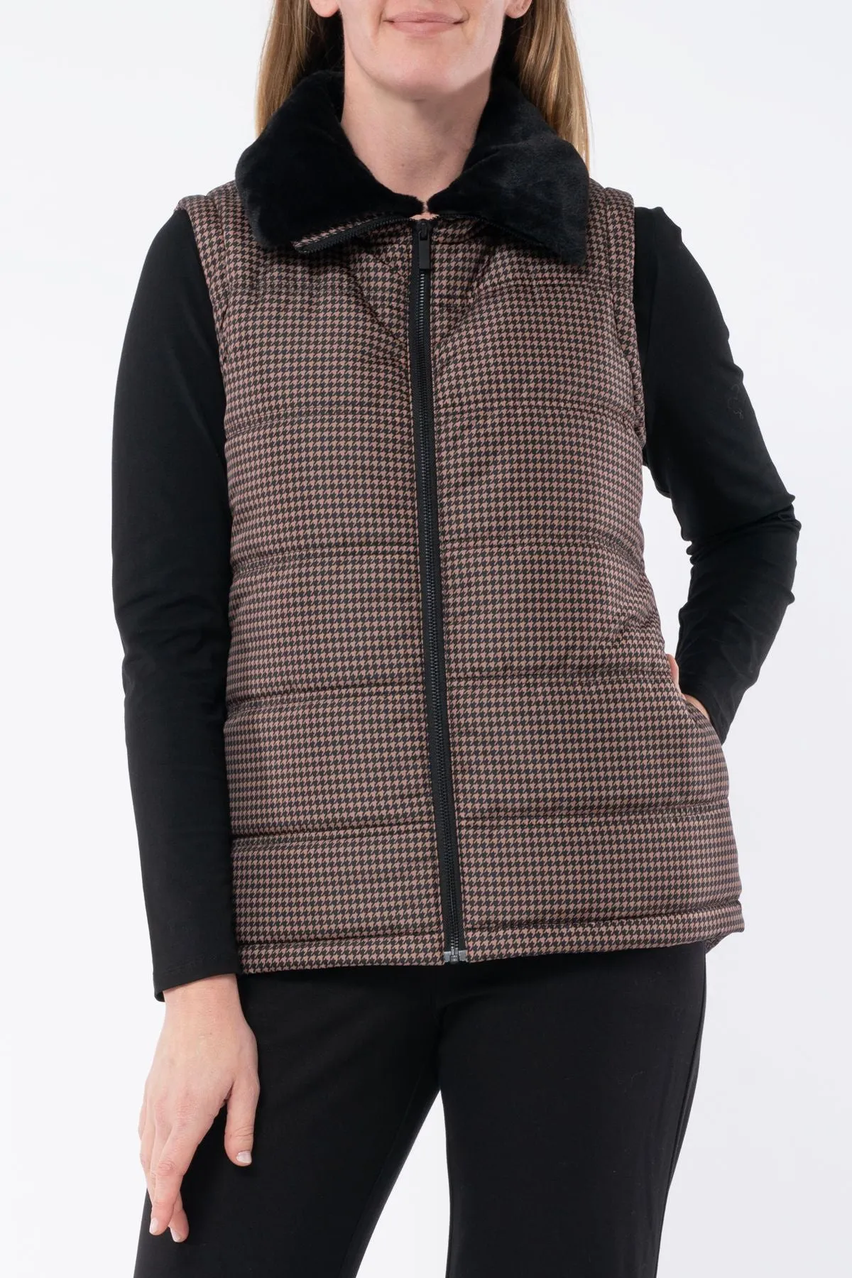 Jump- Houndstooth Puffer Vest