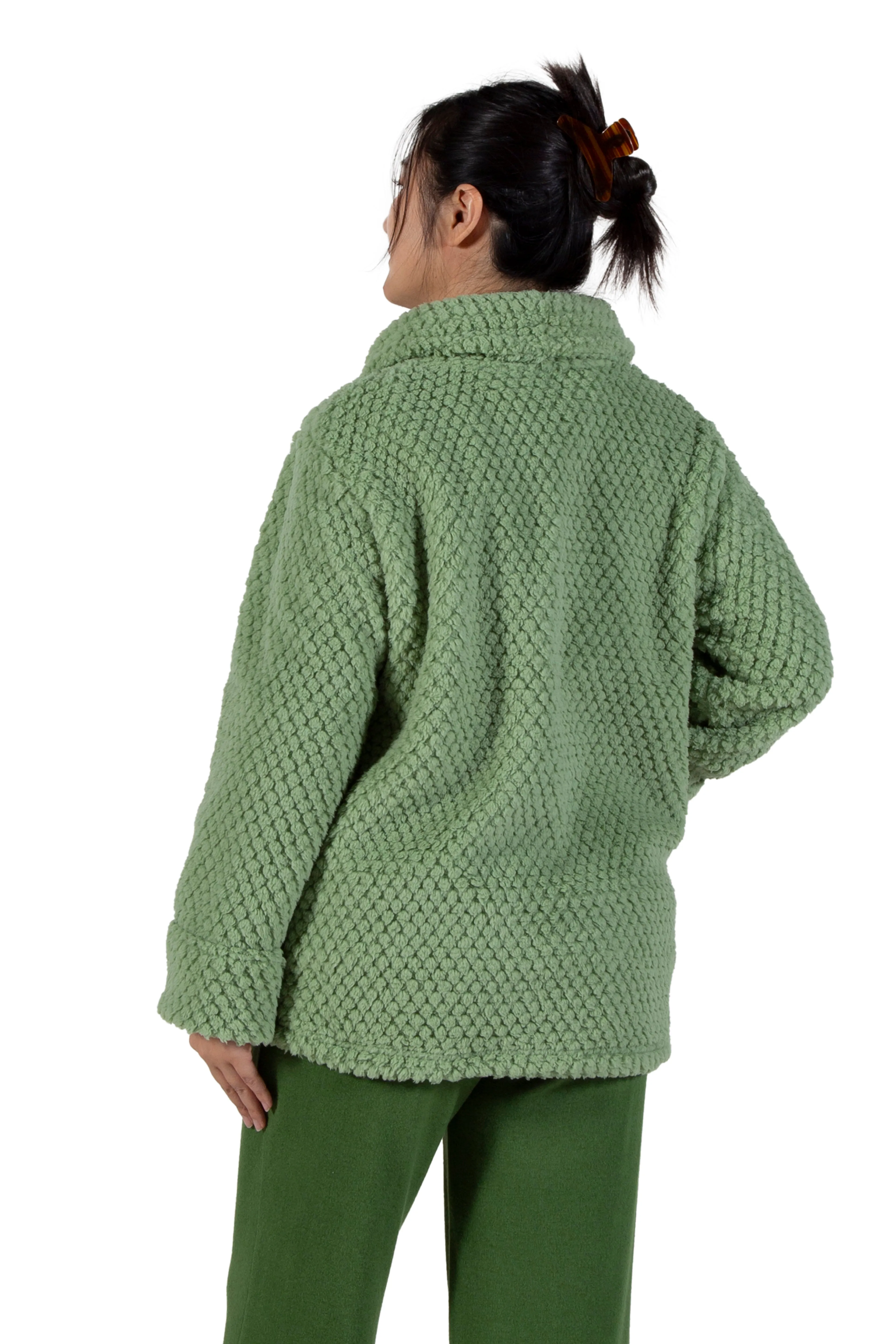 La Cera Honeycomb Fleece Bed Jacket