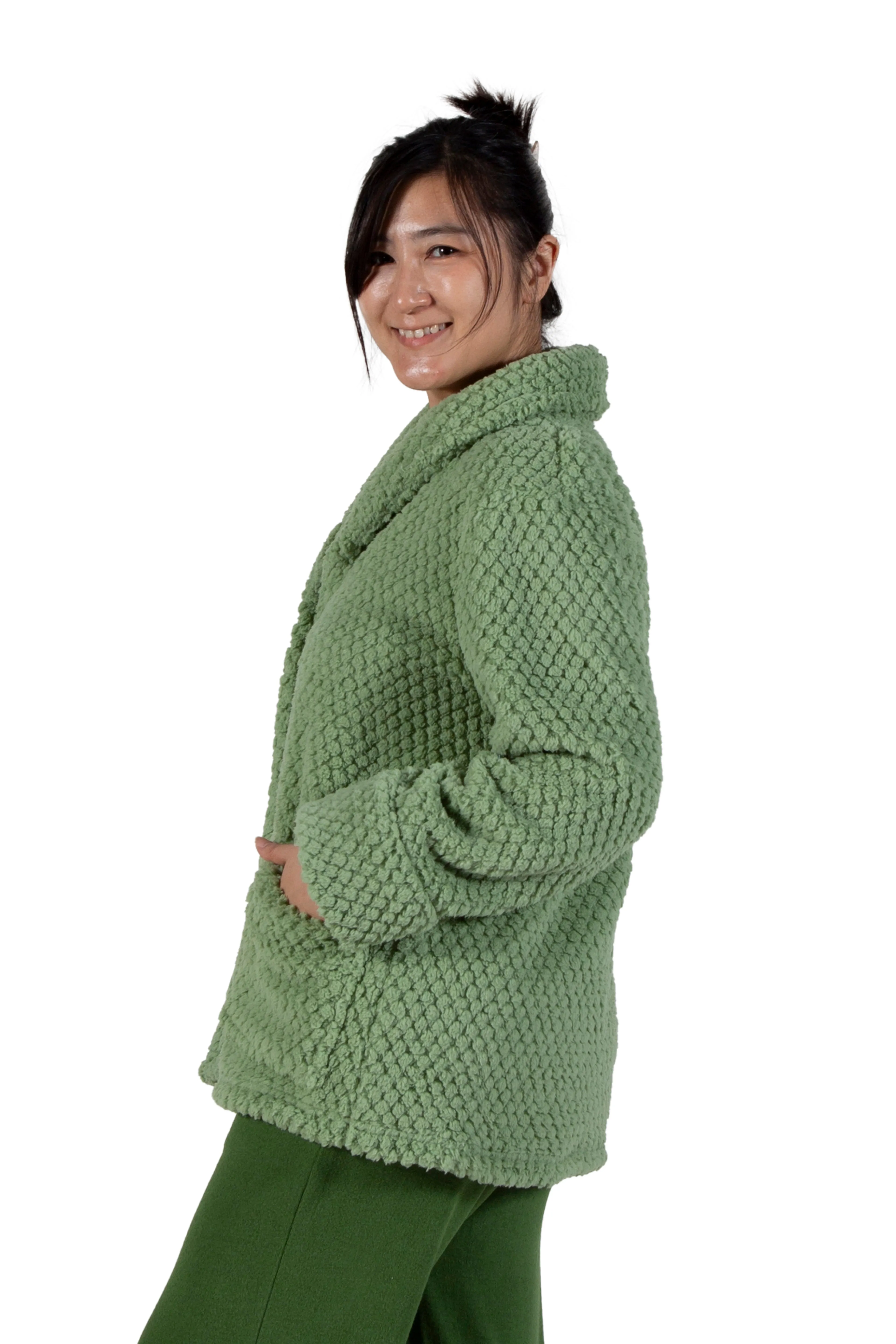 La Cera Honeycomb Fleece Bed Jacket