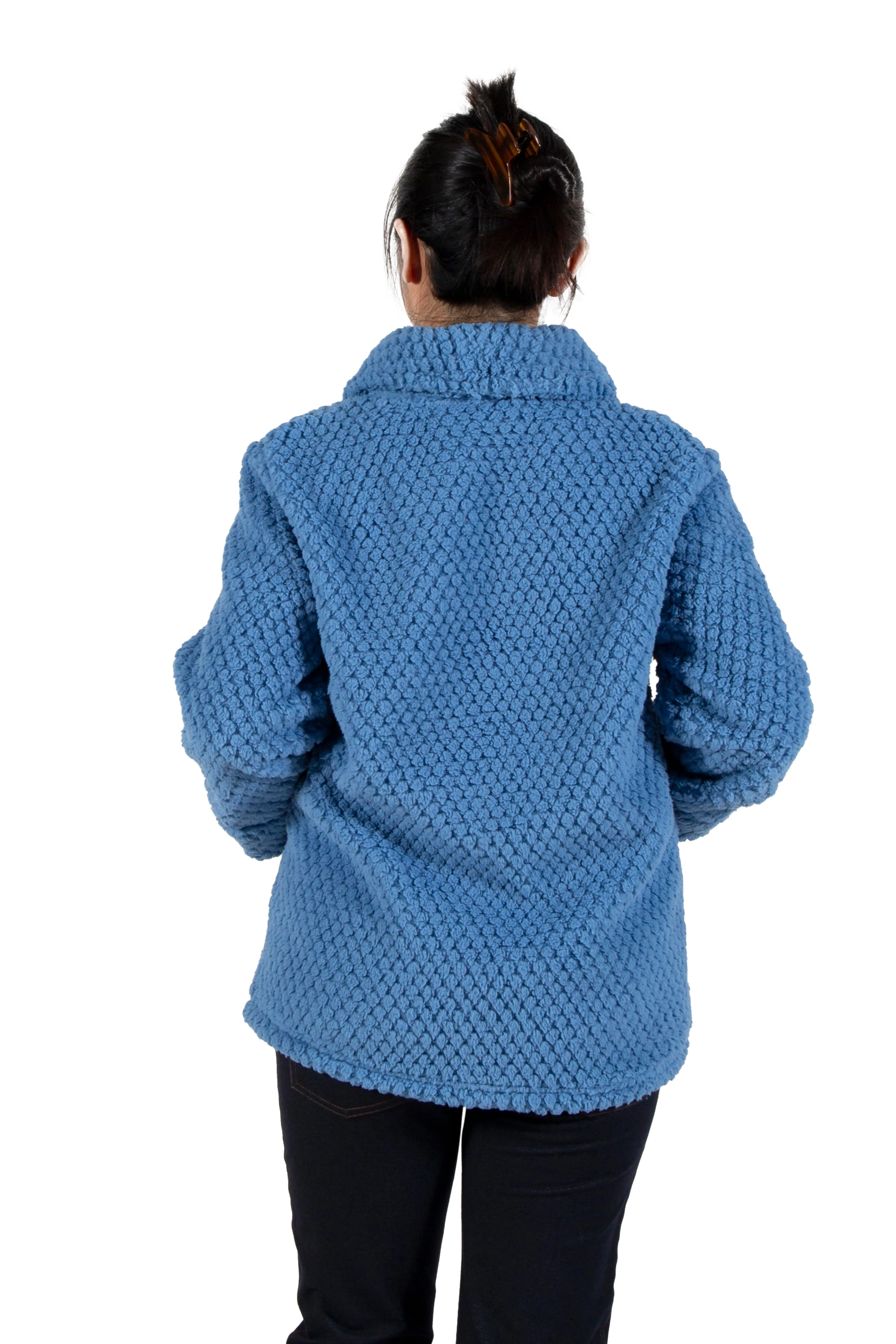 La Cera Honeycomb Fleece Bed Jacket