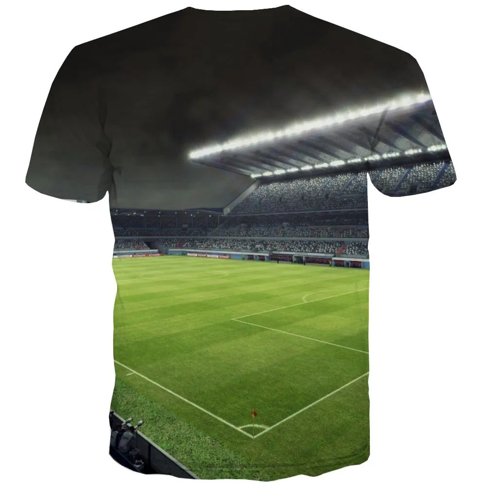 Lawn T shirts Men Football Tshirts Casual Athletics T-shirts 3d Stadium T shirts Funny