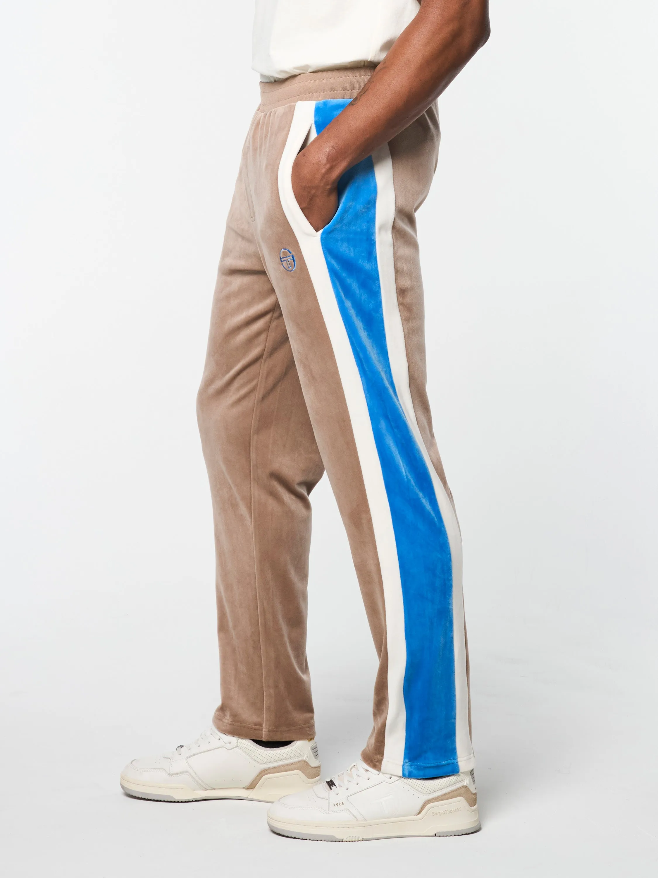 Lazaro Velour Track Pant- Taupe Grey