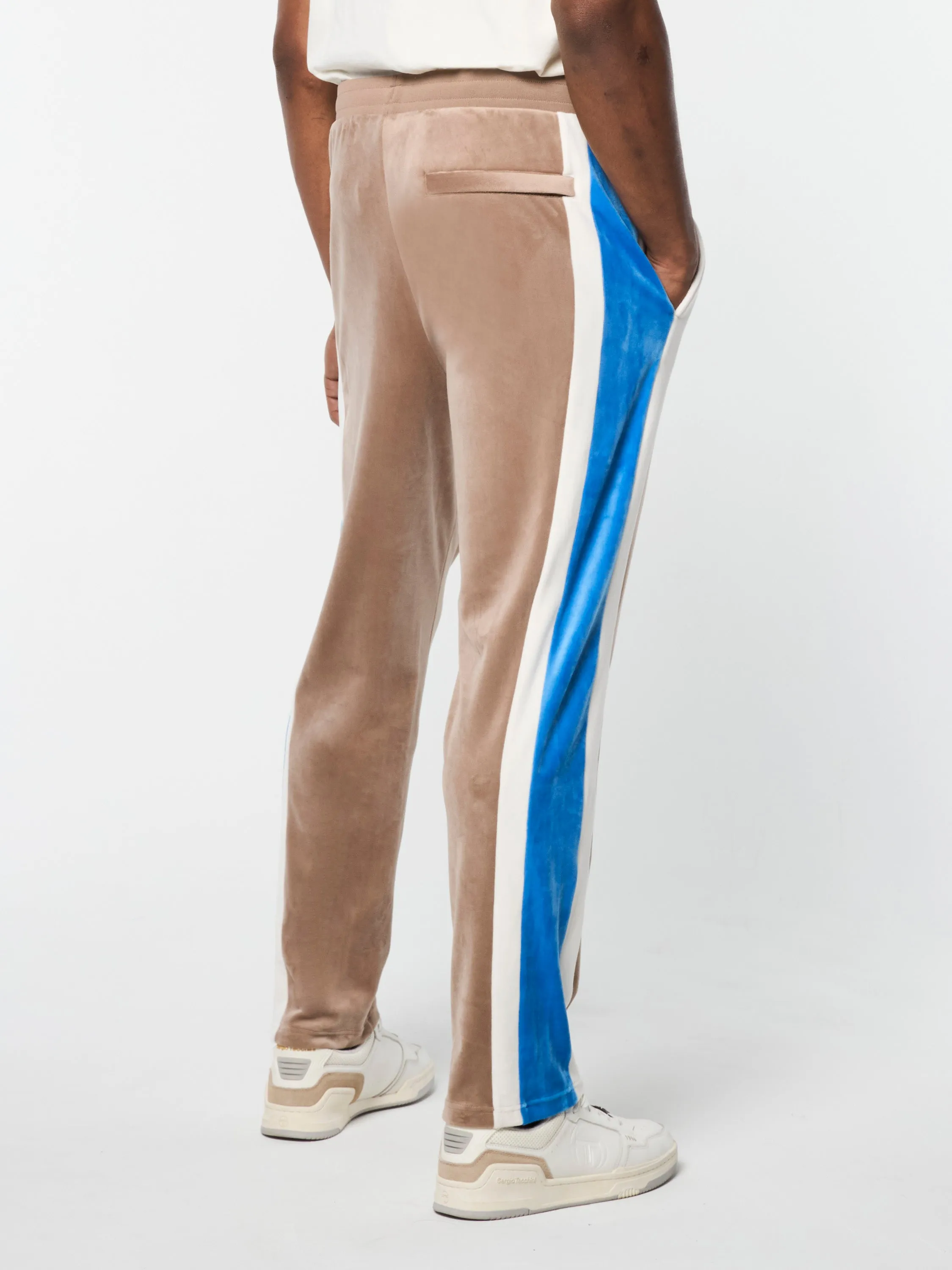 Lazaro Velour Track Pant- Taupe Grey