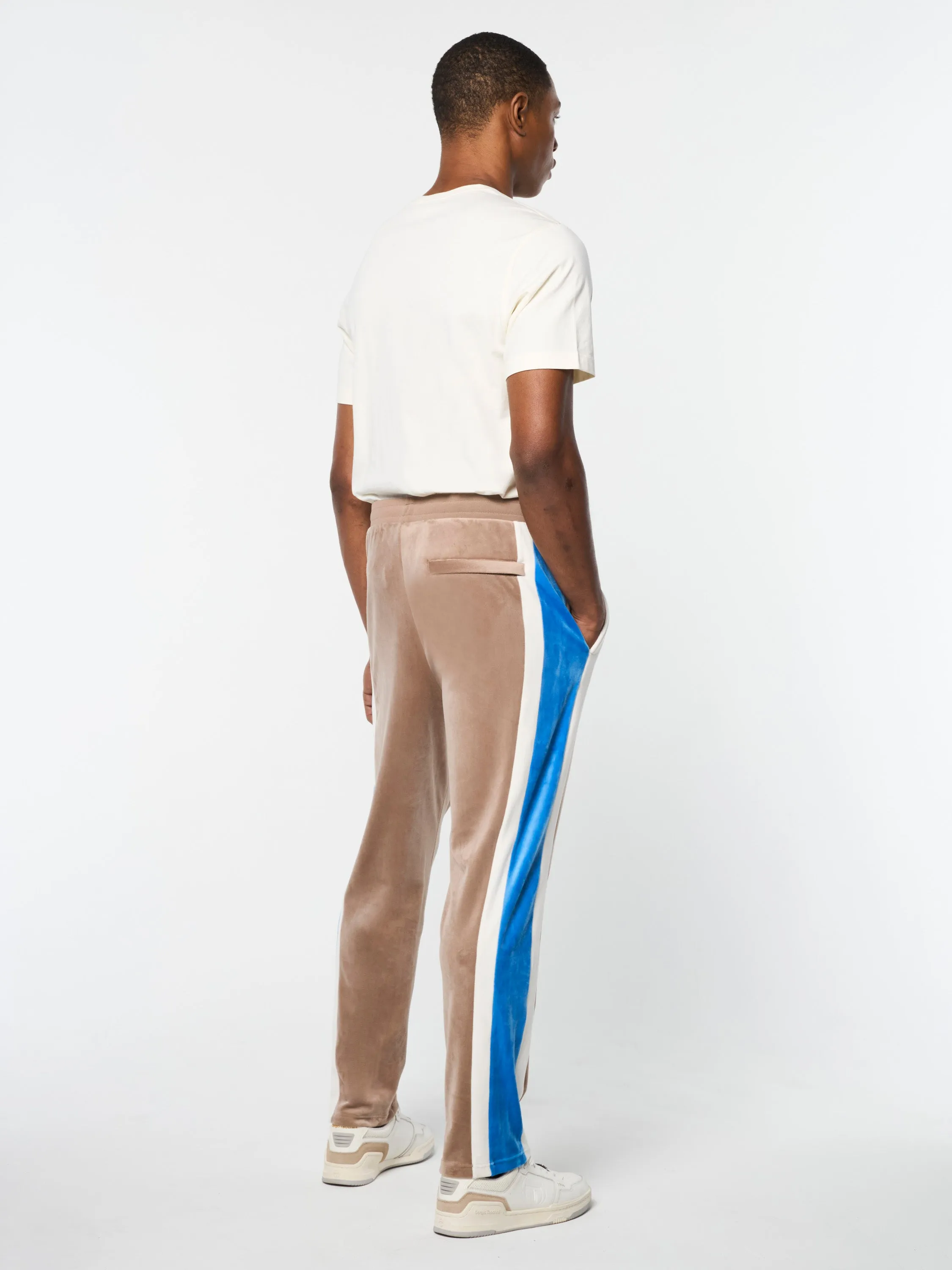 Lazaro Velour Track Pant- Taupe Grey