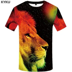 Lion T-shirts Men Galaxy Space Tshirt Anime Abstract Tshirts Print Animal T-shirt 3d Gothic T shirts Funny Mens Fashion Casual