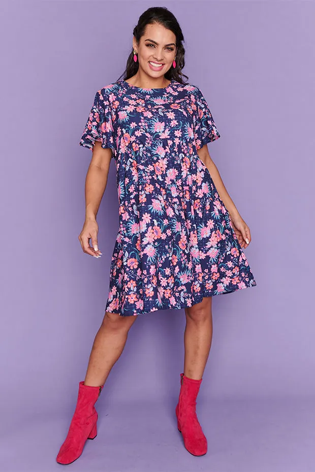 Lisbon Adorned Floral Dress