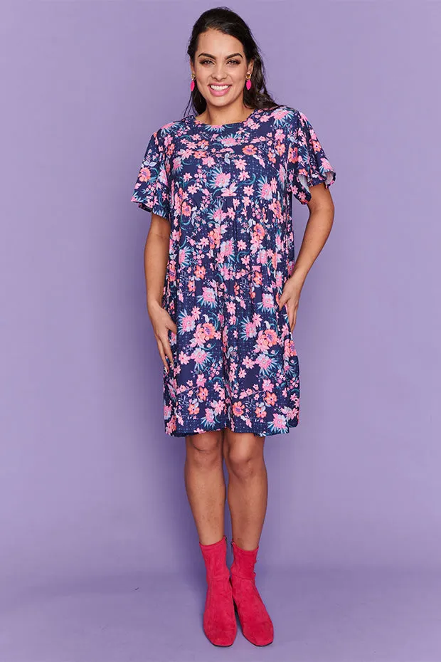 Lisbon Adorned Floral Dress