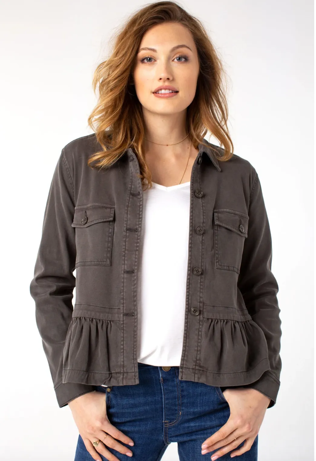 Liverpool Cargo Jacket with Peplum Hem