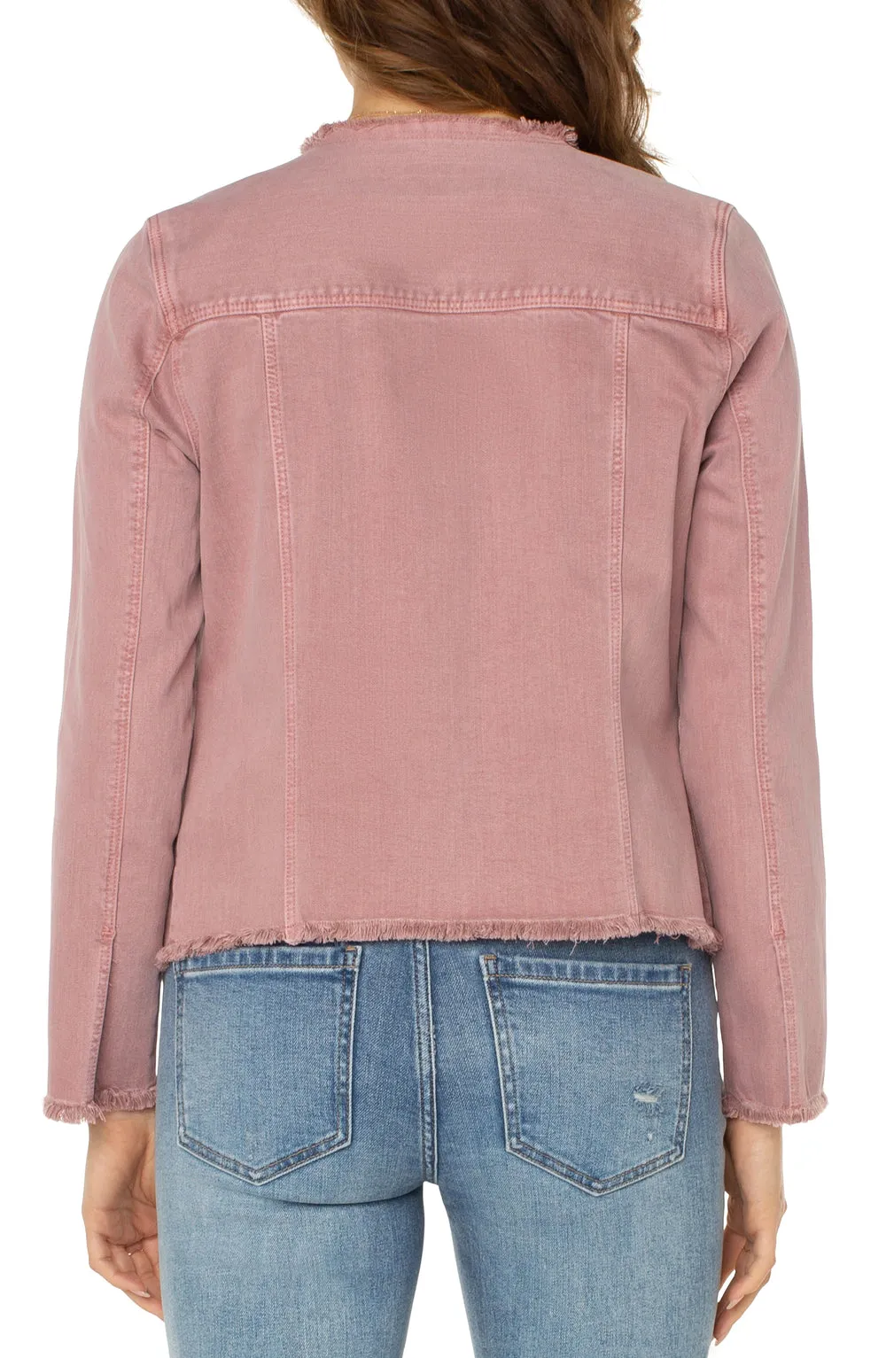 Liverpool Classic Jean Jacket Fray Hem - Mauve