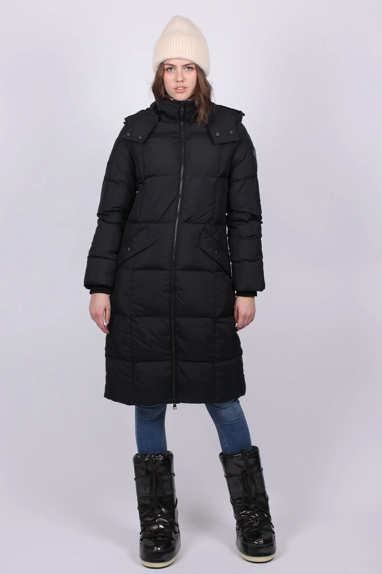 Long Down Coat - Black