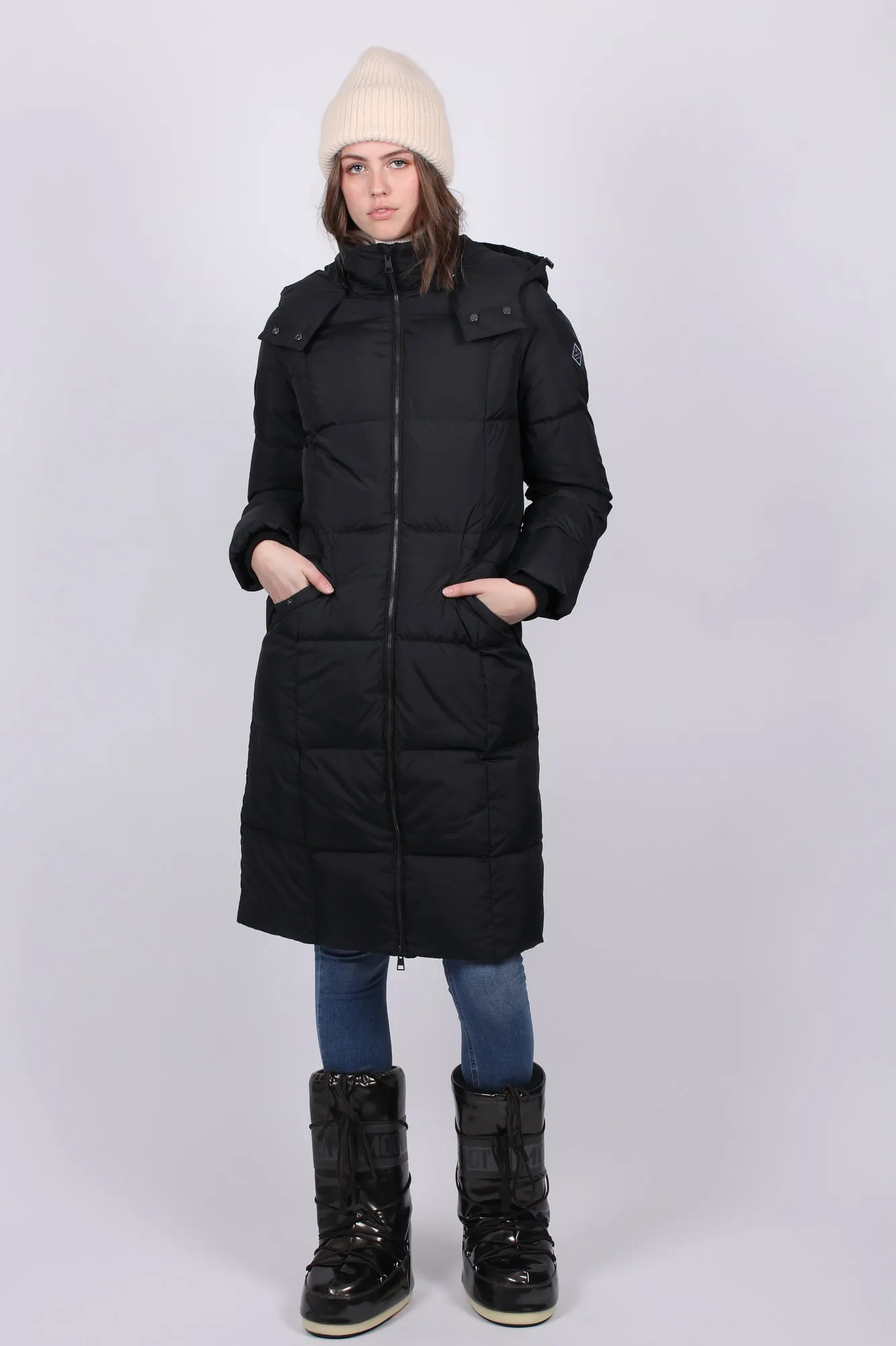 Long Down Coat - Black