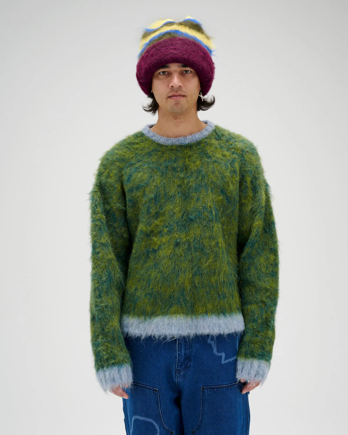 Marled Alpaca Crewneck Sweater - Mallard