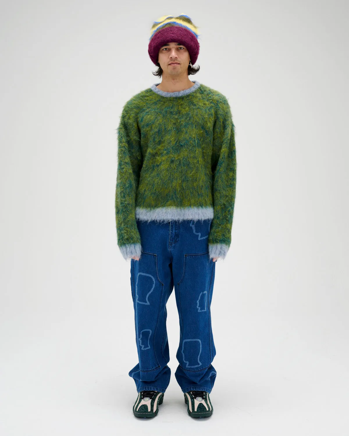 Marled Alpaca Crewneck Sweater - Mallard