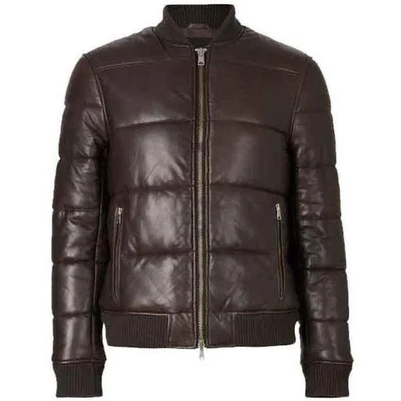 MEN'S BOMBER BOWEN LEATHER PUFFER JACKET